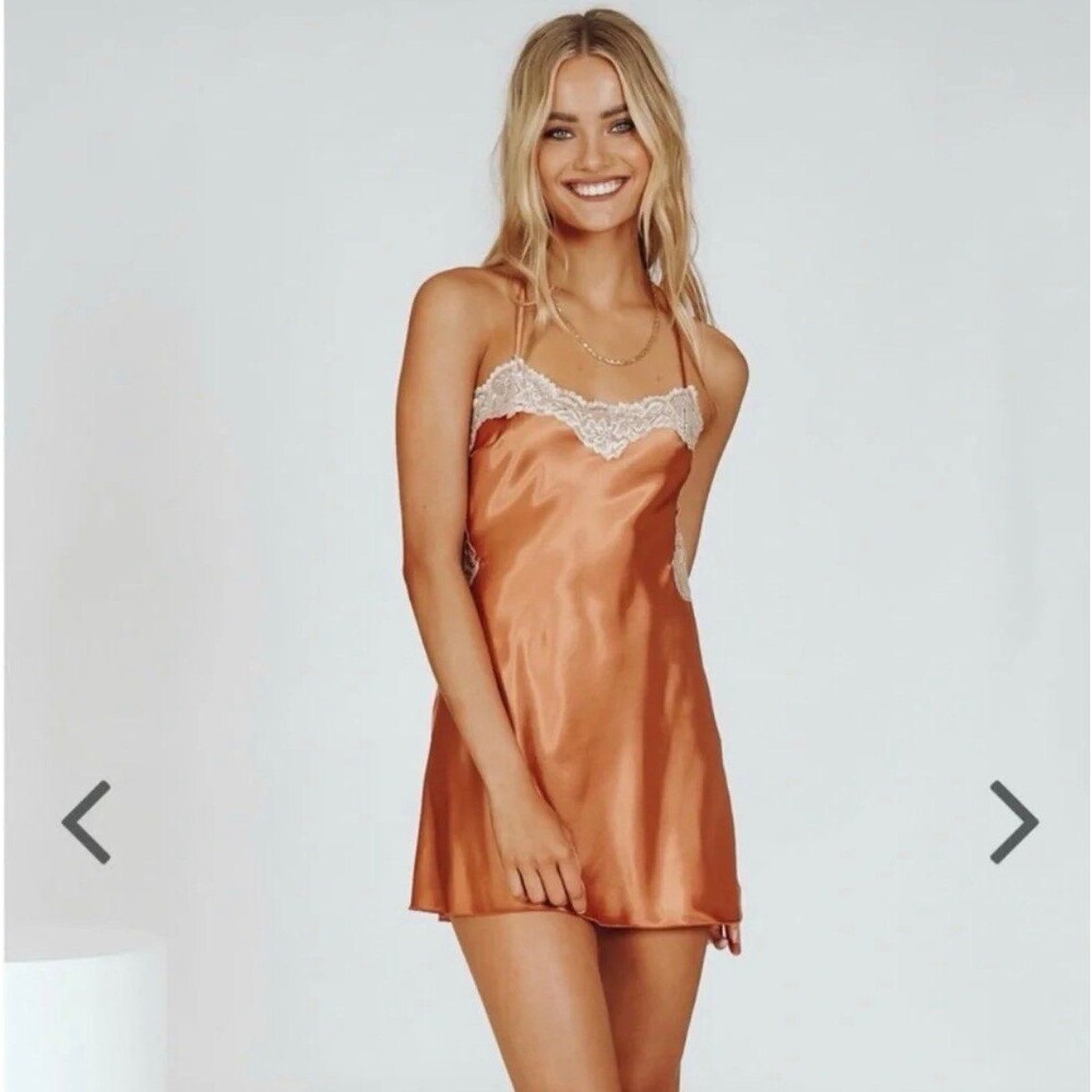 VRG GRL NWT silk and lace slip dress